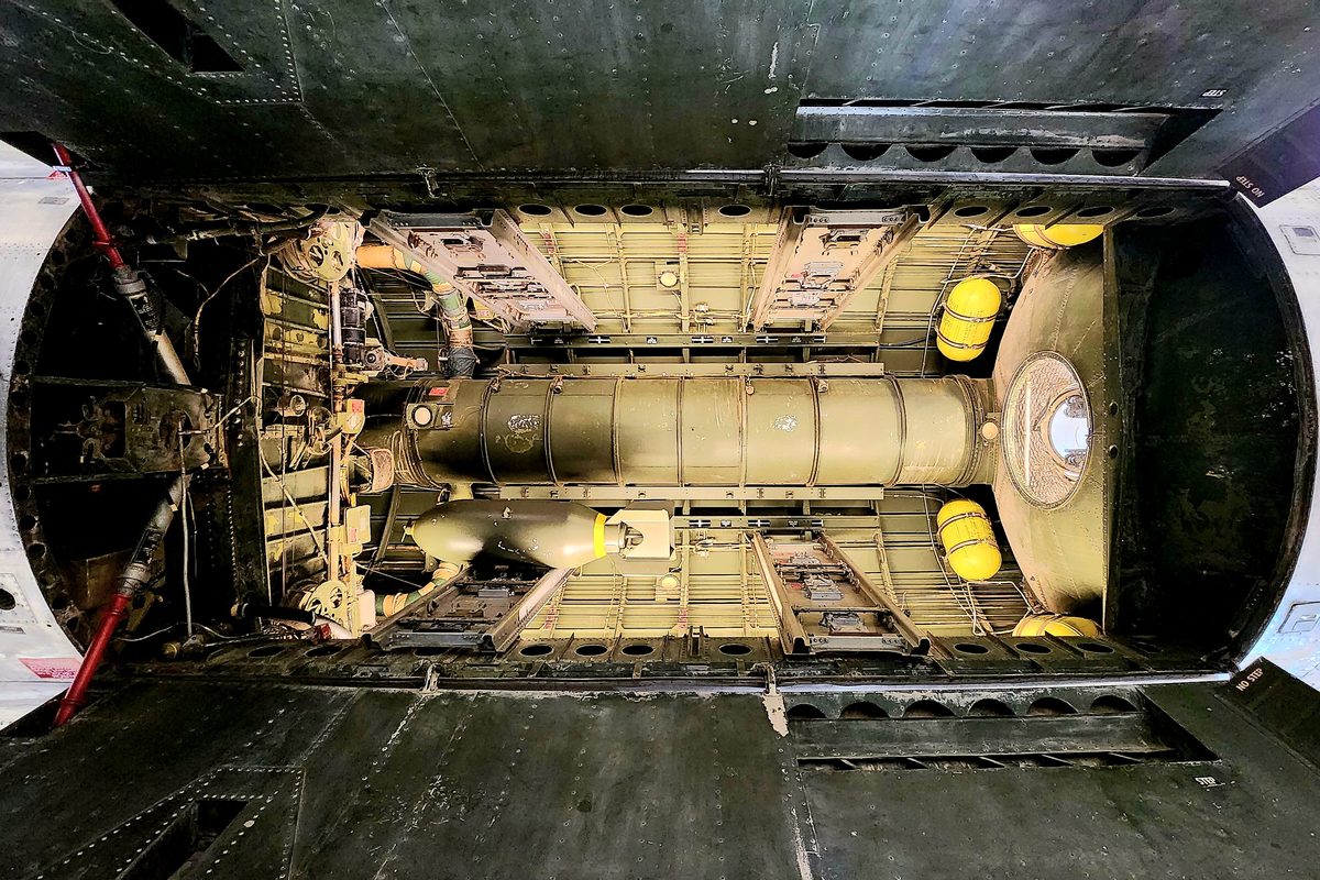 Looking inside a huge aircraft cargo hold