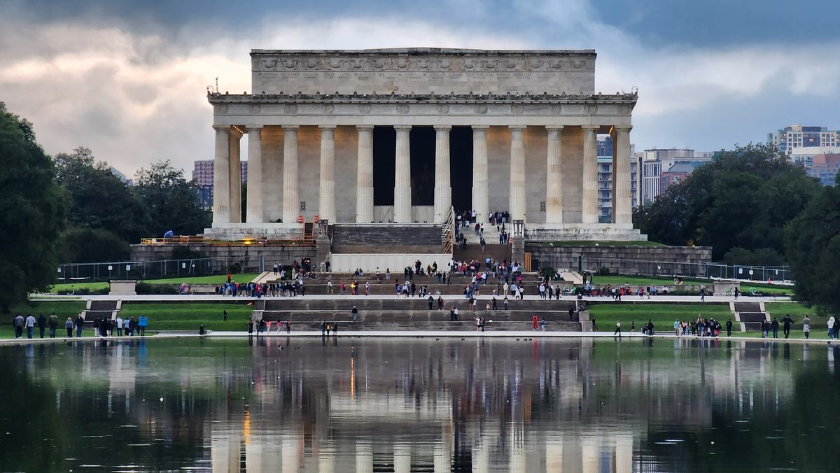 The Lincoln Memorial reflected in the Reflecting Pool in Washington, D.C.