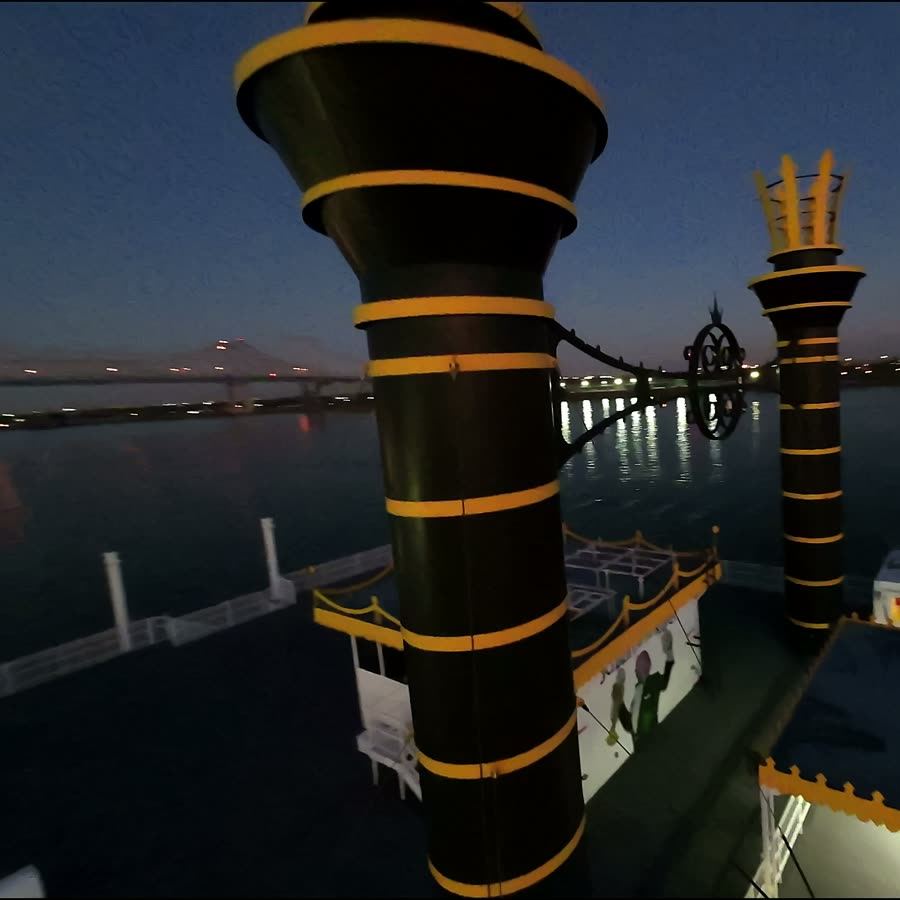 FPV flight around ornate rooftop spires at dusk